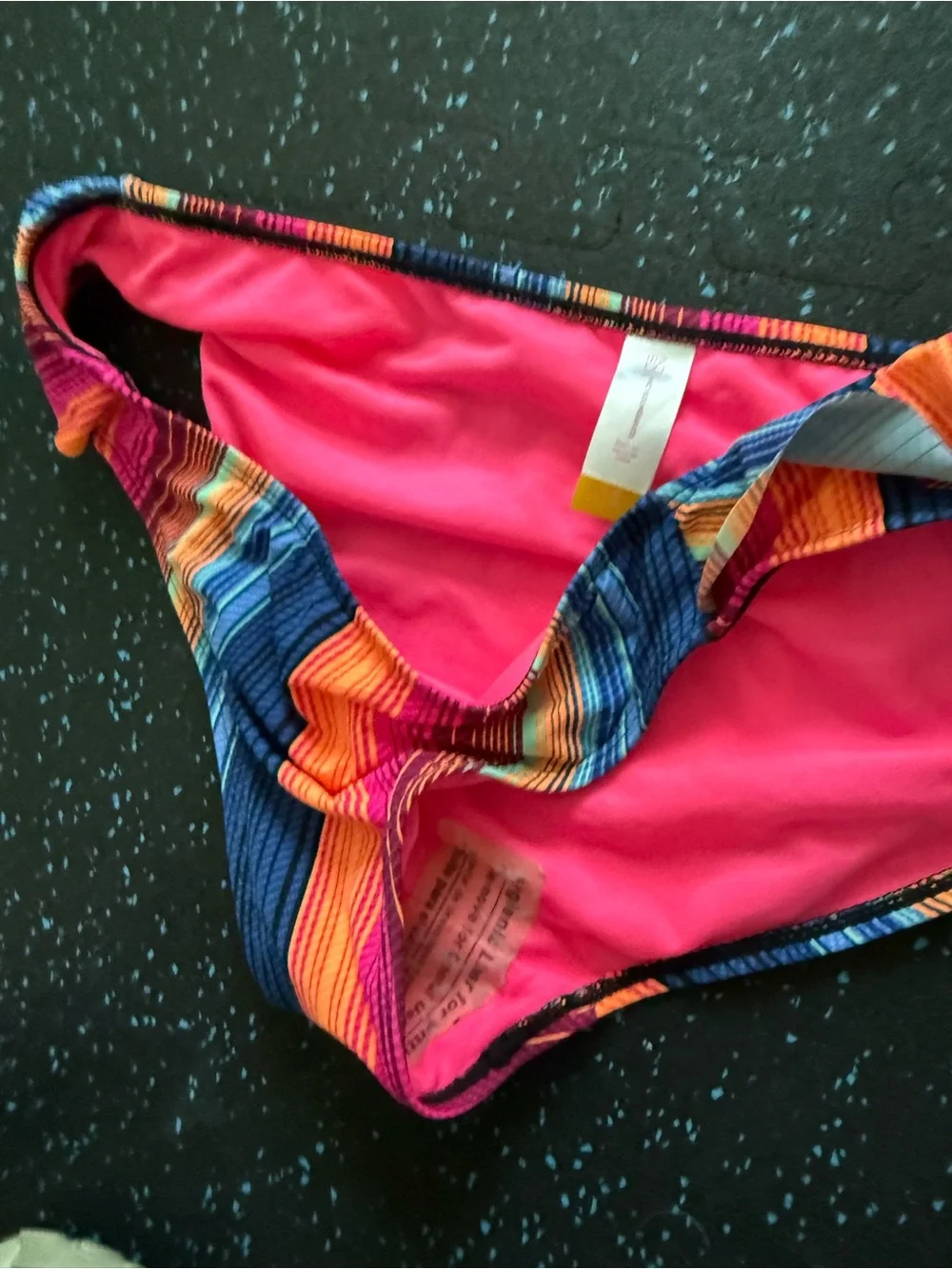 NOBO Girls' Pink and Multi-Color Striped Swim Bottoms